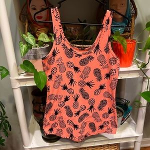 No Boundaries neon peach pineapple 🍍 tank top